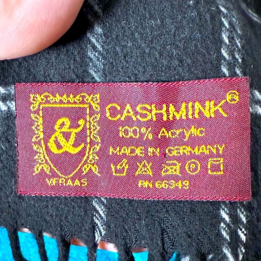 Cashmink Acrylic Scarf Super Soft 64"x11" Made in Germany